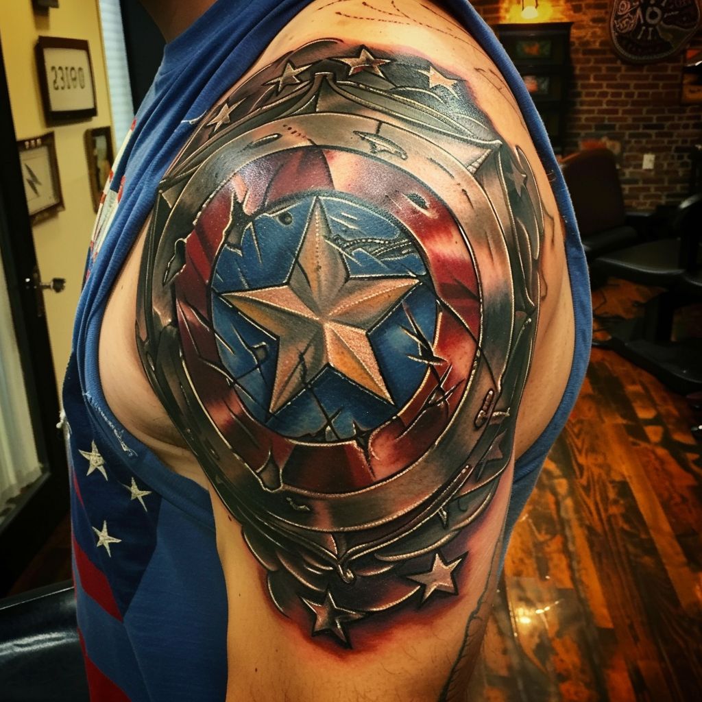 captain America shield tattoo