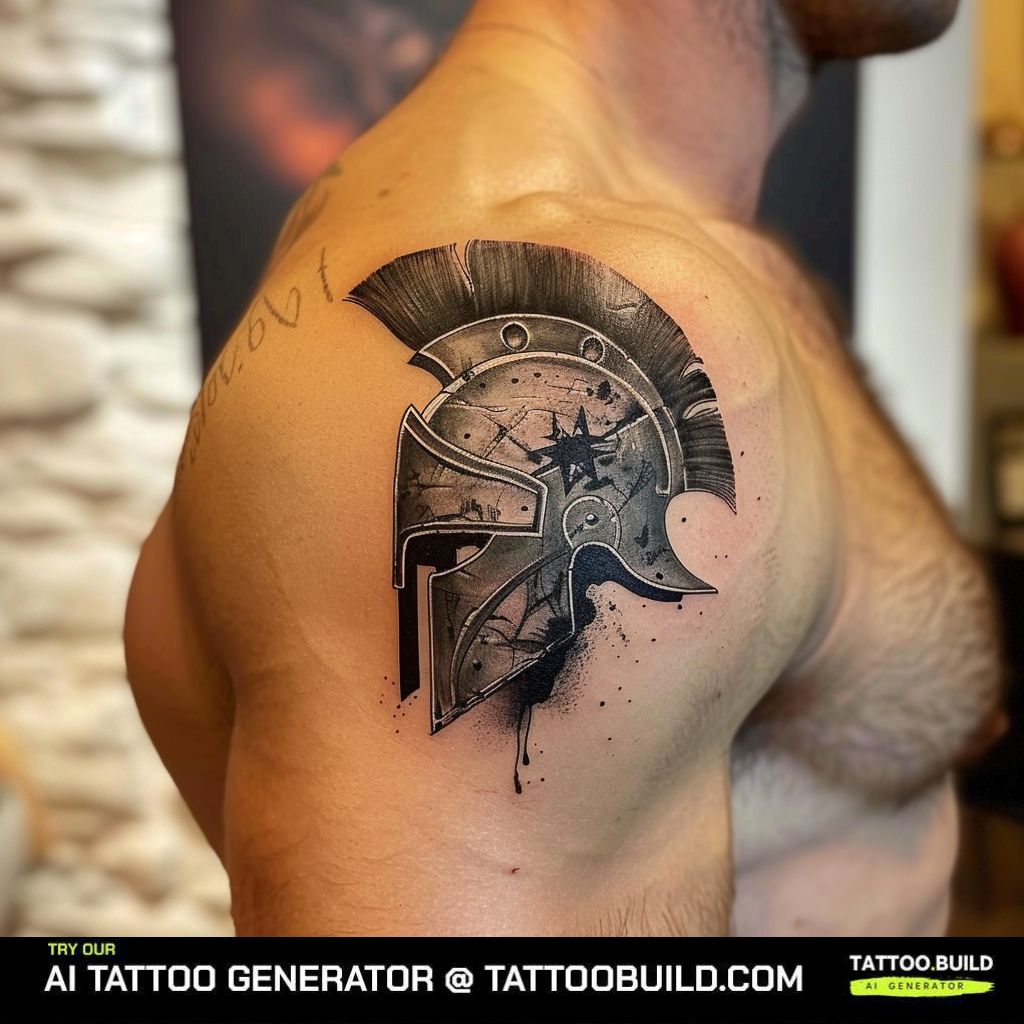 helmet tattoos mean strength and courage
