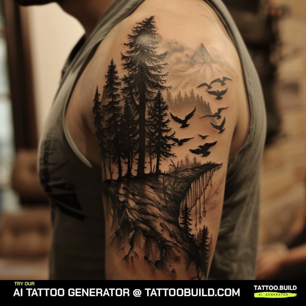 beautiful nature themed tattoo