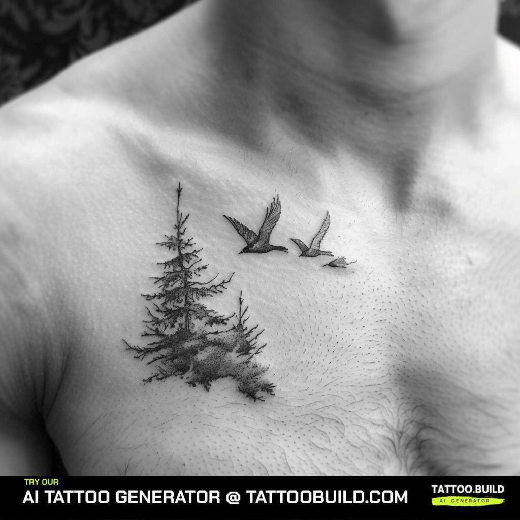nature chest tattoo