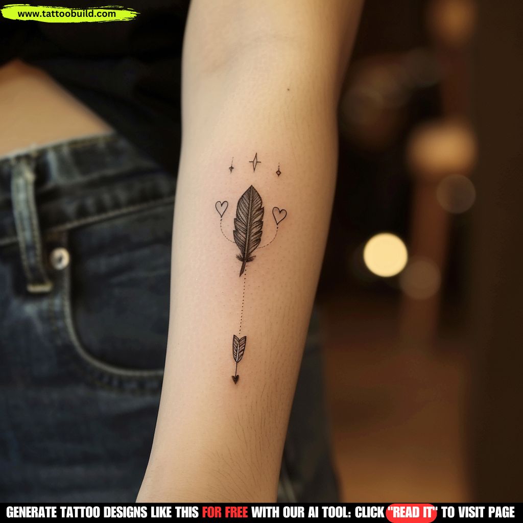 meaningful arrow tattoo on the arm for women