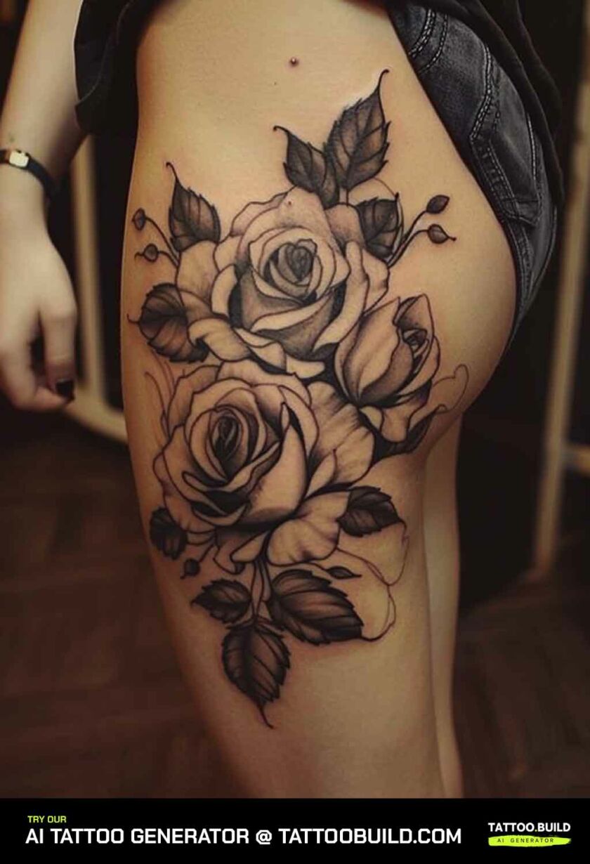 30+ Rose Tattoo Designs For Thigh (Stunning Designs & Ideas!)
