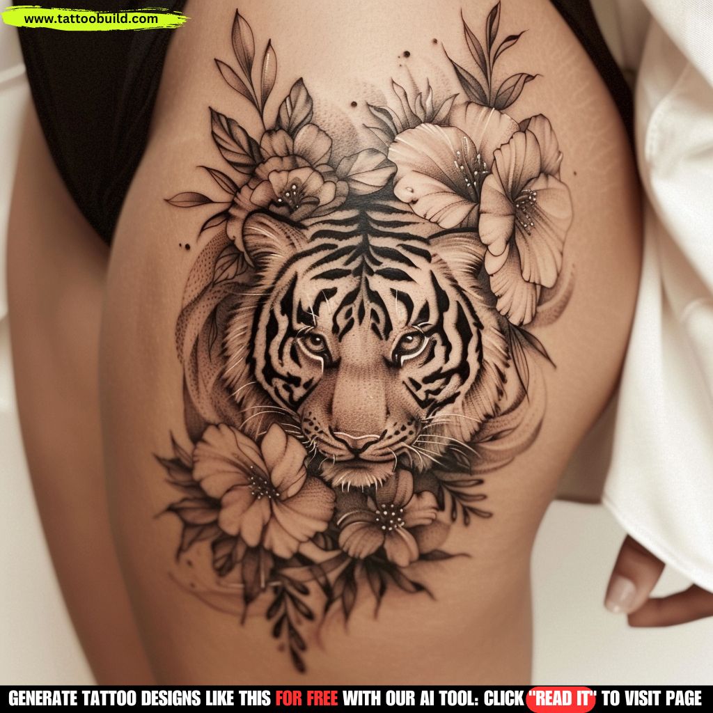 tiger hips tattoo