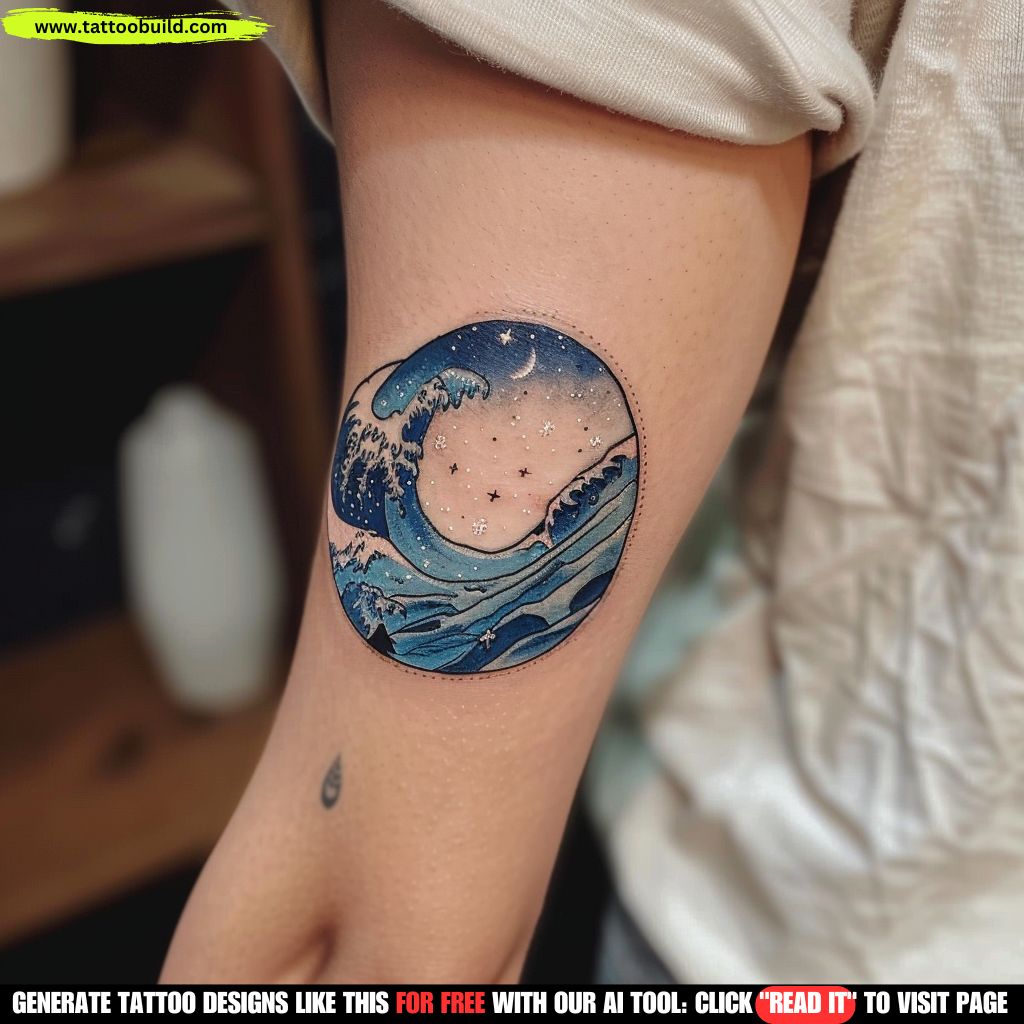 wave moon tattoo meaning 