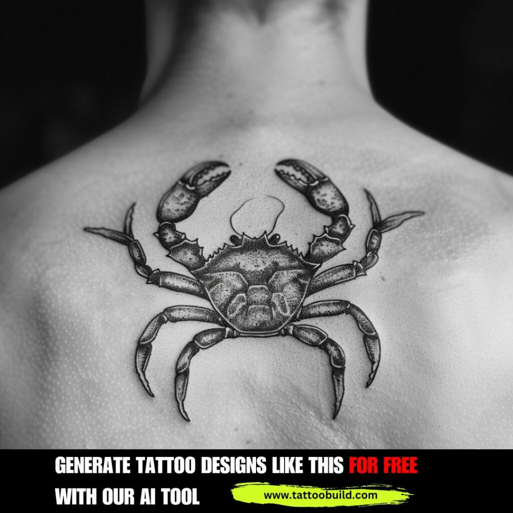 crab tattoo on the back