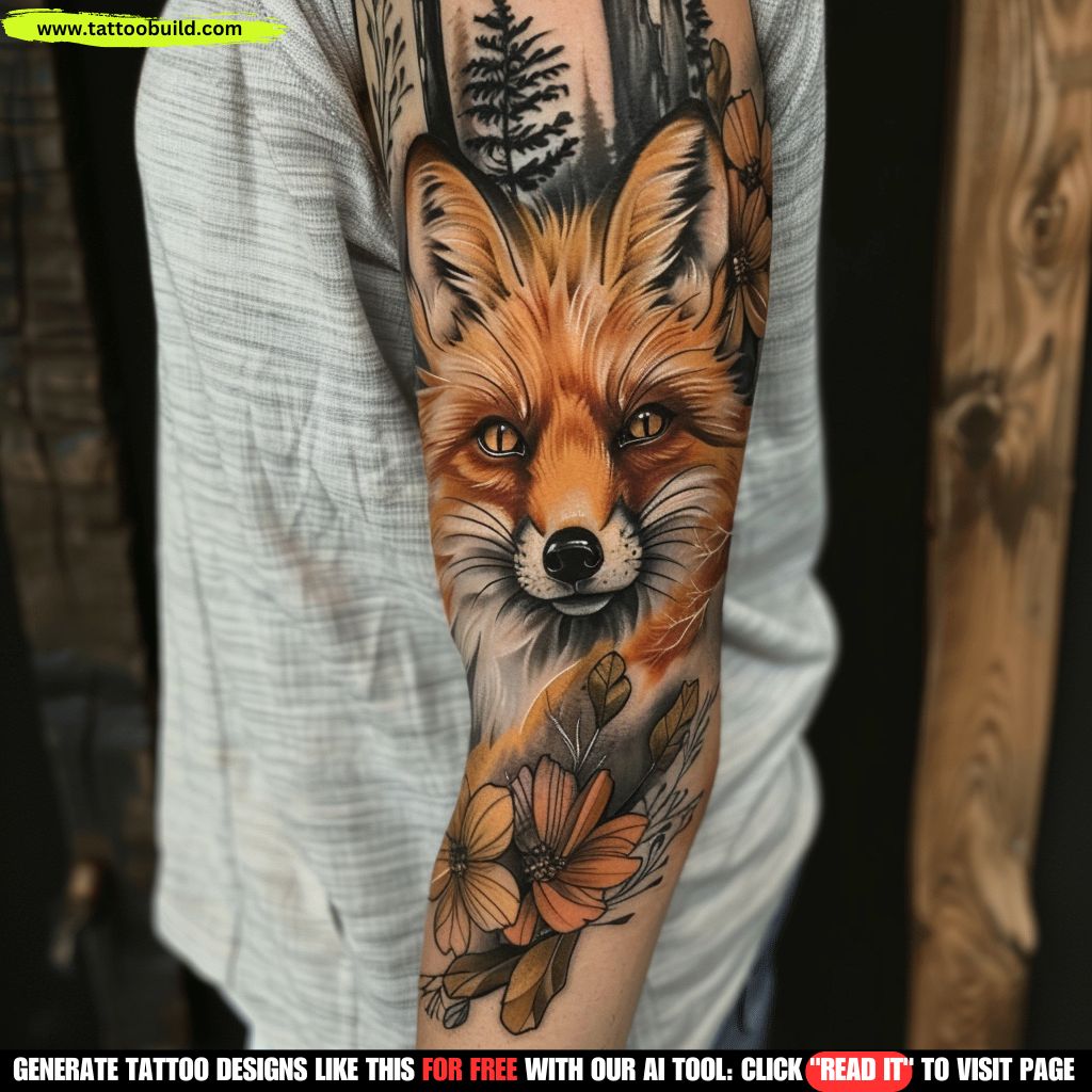 fox sleeve tattoo