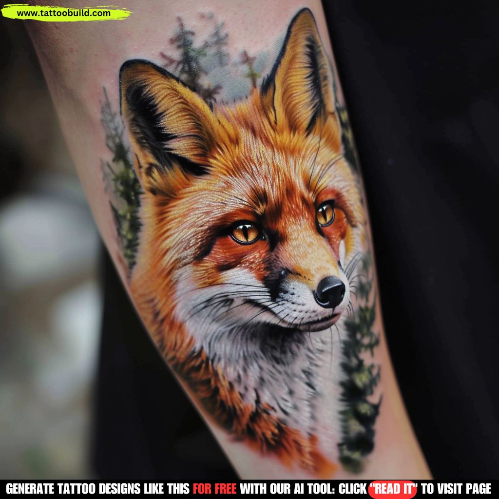 realistic fox tattoo