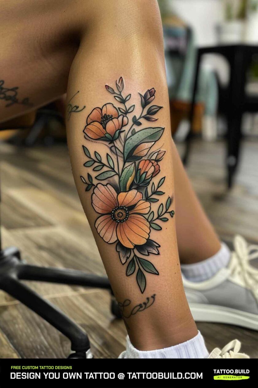 Floral Leg Tattoo Designs (Ideas & Inspiration)