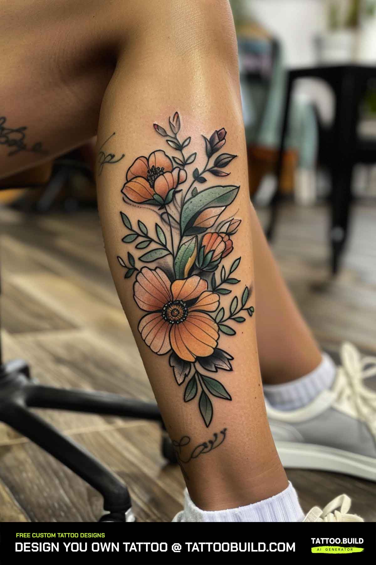 Floral Leg Tattoo Designs (Ideas & Inspiration)