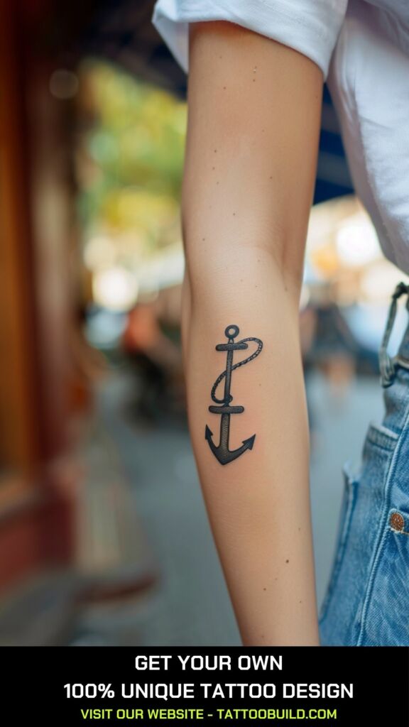 simple anchor tattoo on the arm