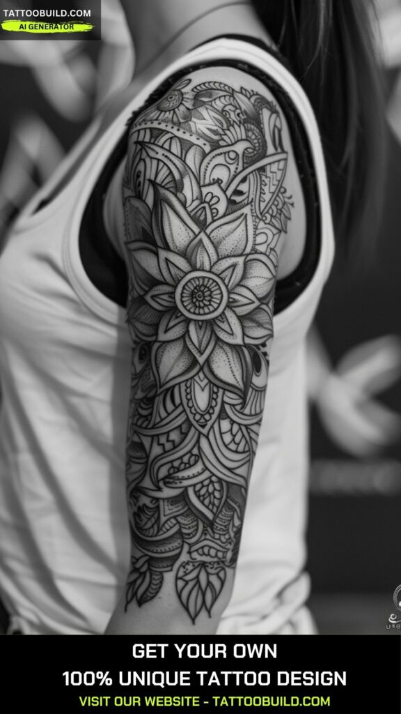 mandala half sleeve tattoo for women