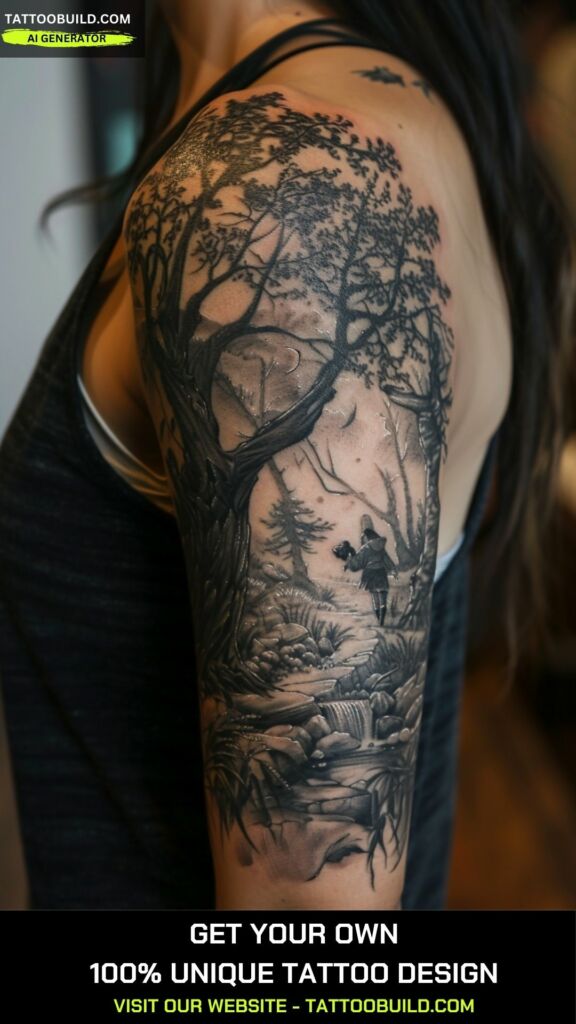nature half sleeve tattoo ideas for ladies