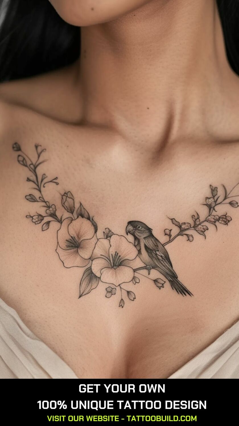 Bird Chest Tattoos for Females: A Symbol of Freedom and Beauty - Tattoo ...