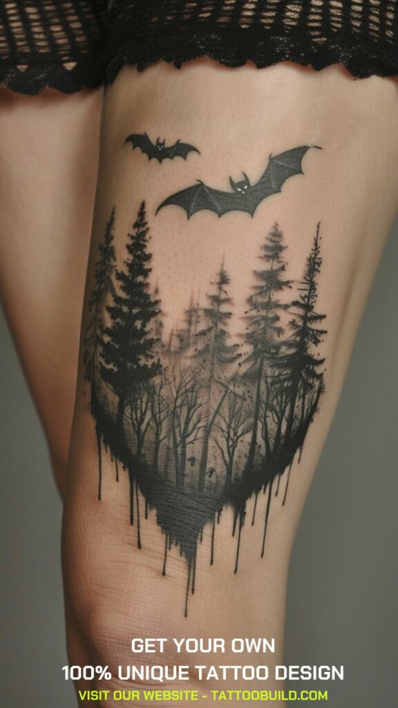 thigh Bat tattoos design idea