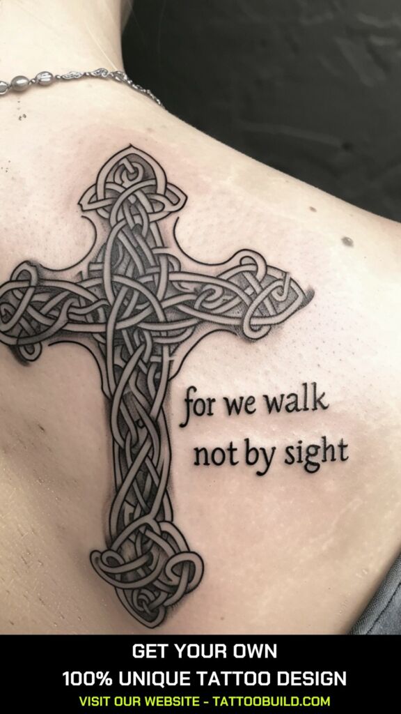 Celtic cross tattoo for ladies with quotes