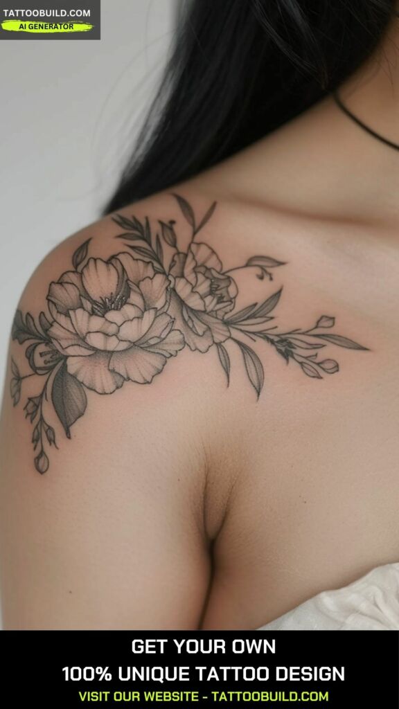classy female shoulder tattoo