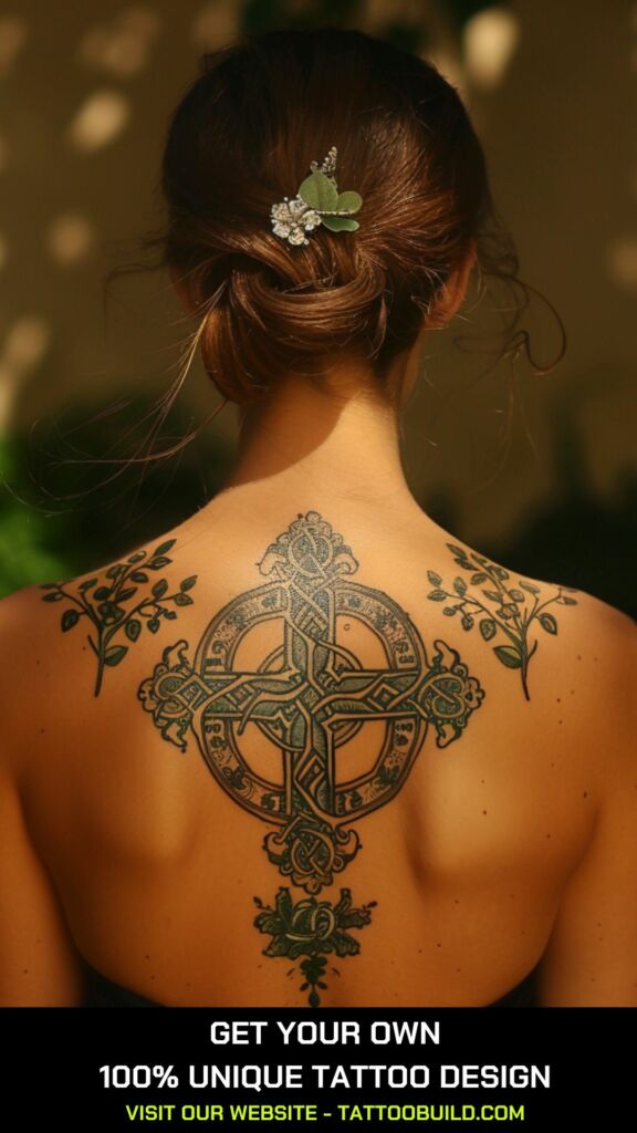 Celtic cross tattoo for ladies