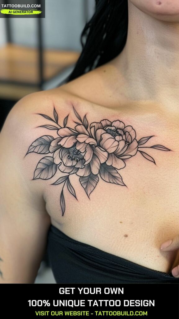 Classy front shoulder tattoo for women