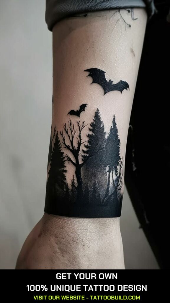 Blackwork Bat tattoos design idea