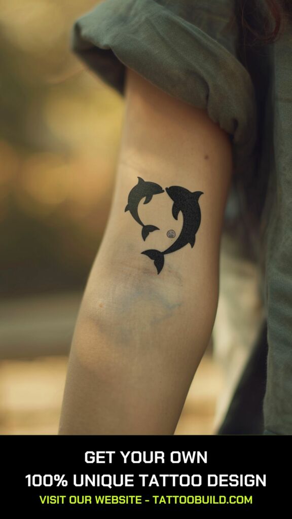 silhouette dolphin tattoos for females