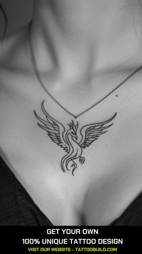 Phoenix Bird Chest Tattoos Females