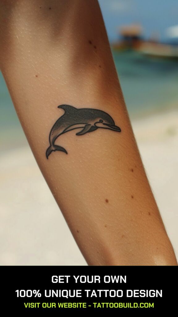 silhouette dolphin tattoos for females