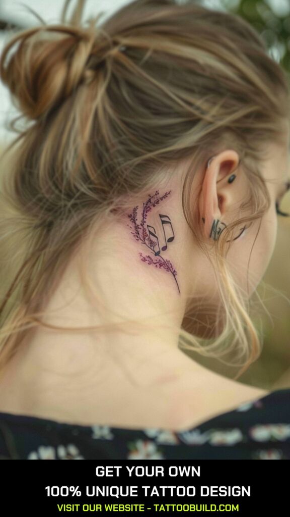 back of the ear tattoos for females 