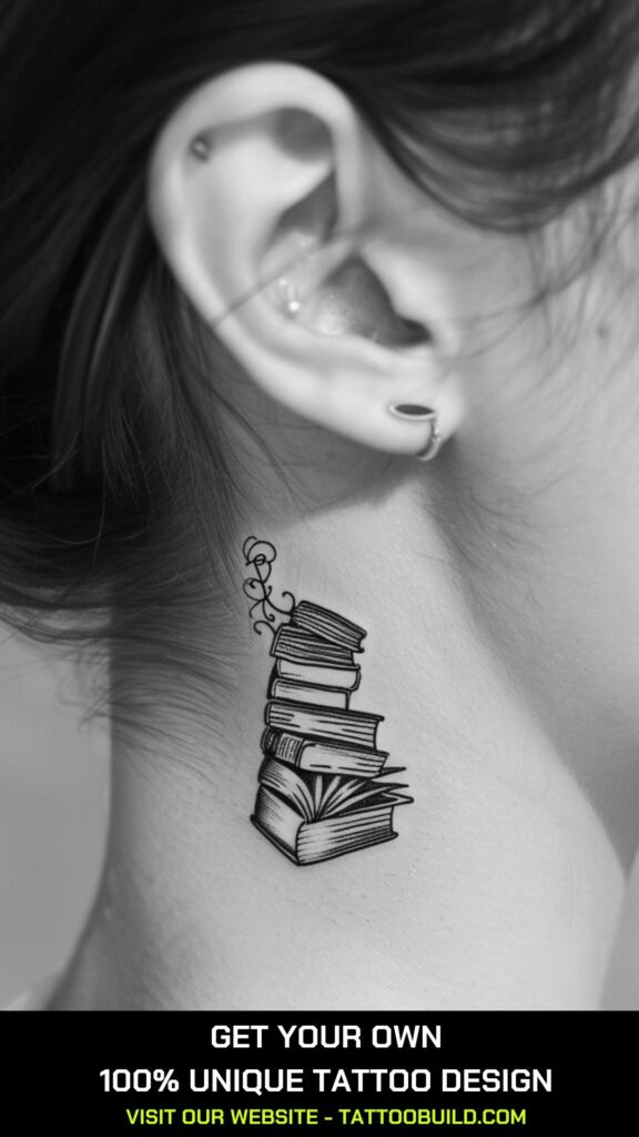 book back of the ear tattoos for females 