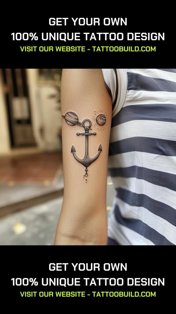 anchor and planets tattoo ideas for females