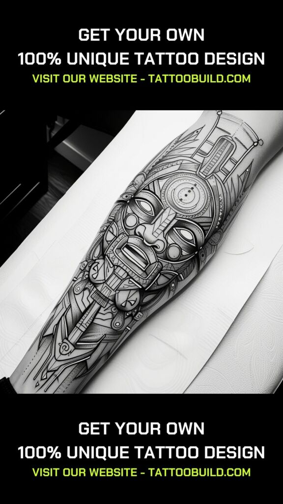 aztec tattoo design on the forearm