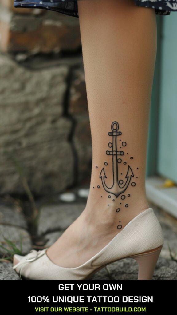 anchor and water bubbles tattoo