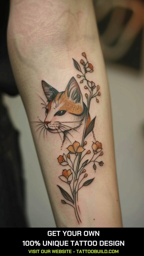cute small hand tattoos for females: cat