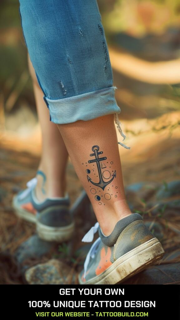 anchor and bubbles tattoo for female 