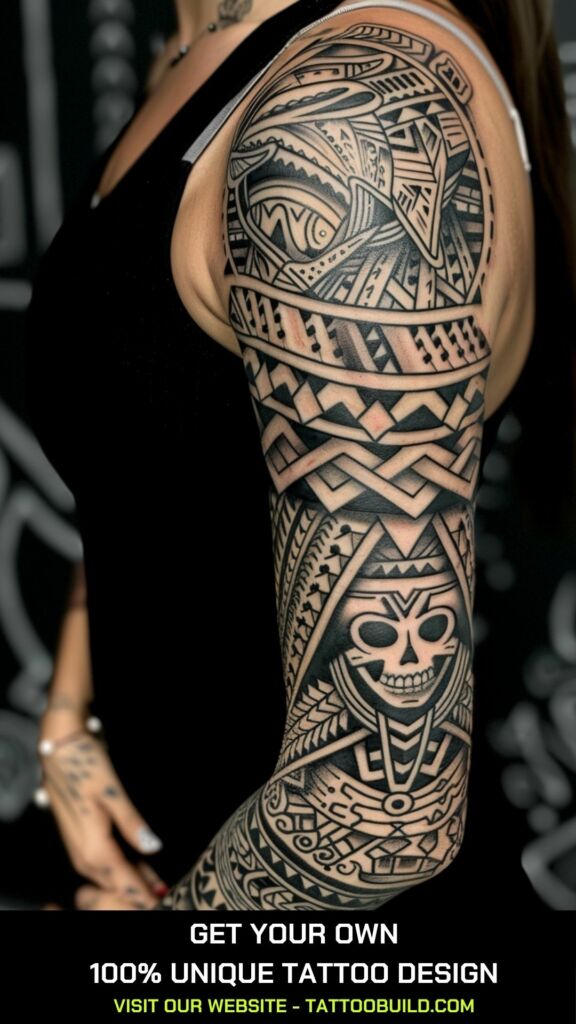 black tribal aztec tattoo