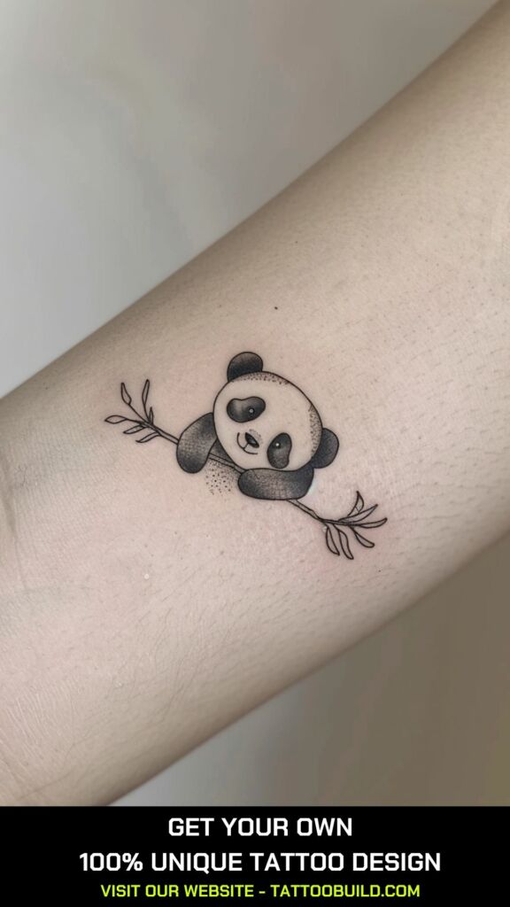 cute small hand panda tattoos for females