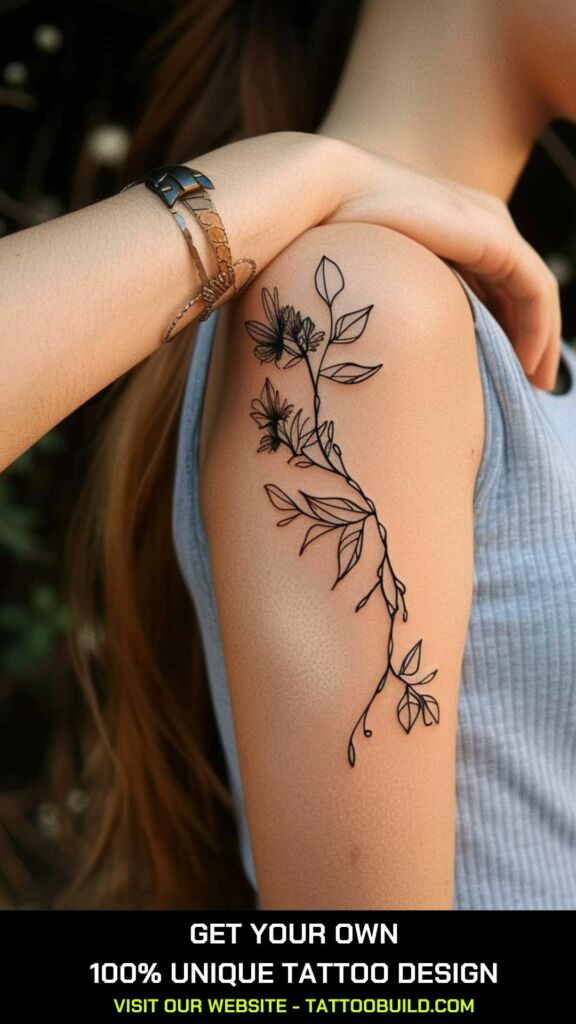 floral bicep tattoos for females
