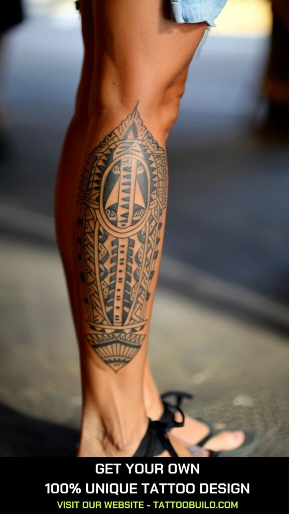 aztec leg tattoo for females