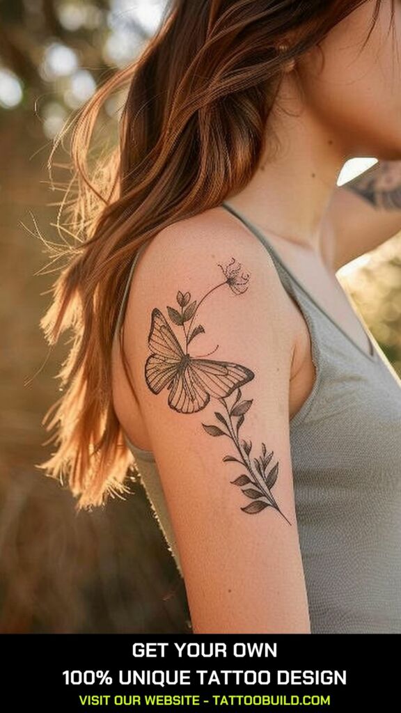 butterfly bicep tattoos for females