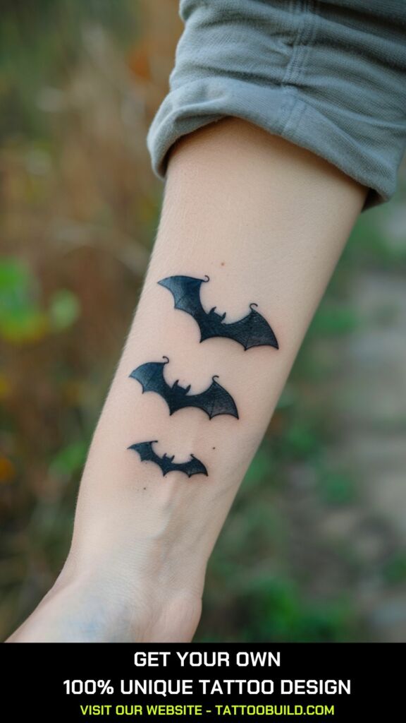 silhouette Bat tattoos design idea for women