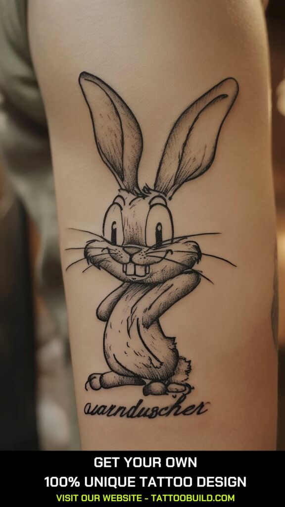 cute small hand bunny tattoos for females