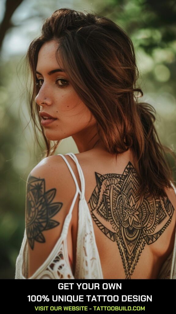 aztec back tattoo for ladies