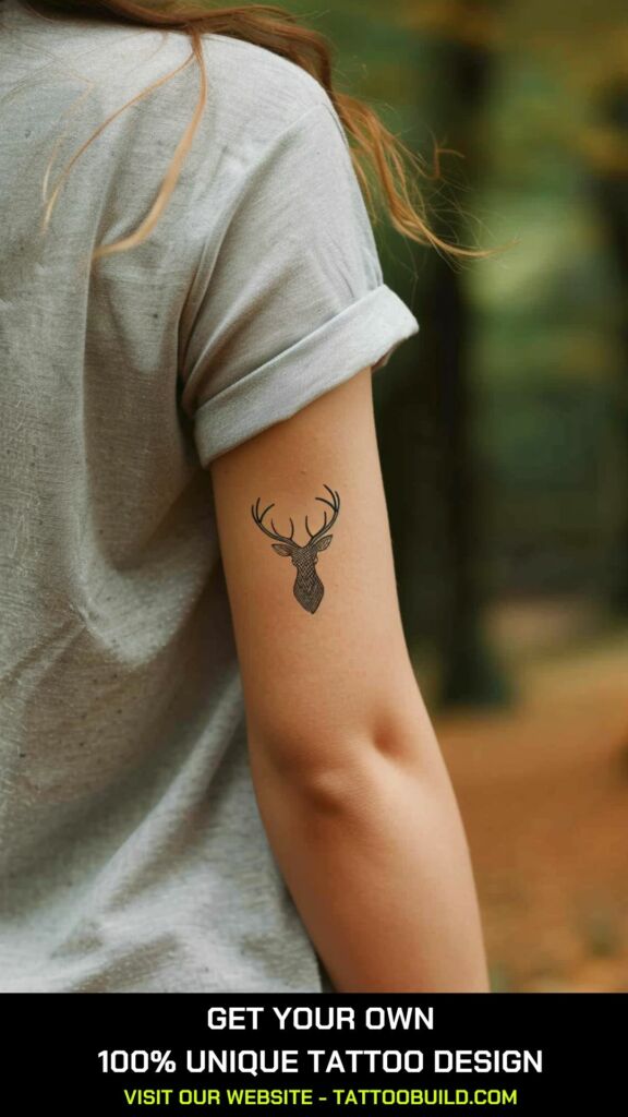 deer silhouette tattoo for ladies