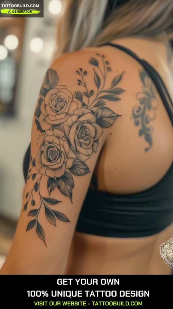 Floral half sleeve tattoo