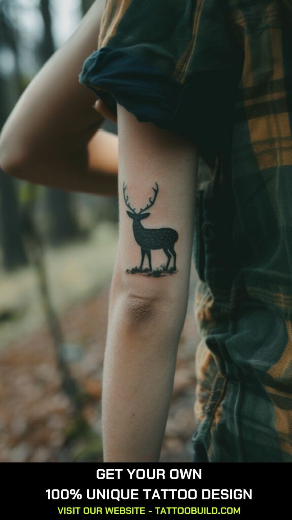 deer silhouette tattoo for women