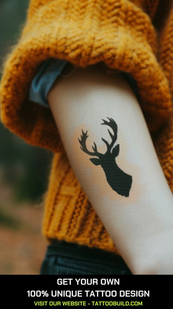 deer silhouette tattoo for femeal