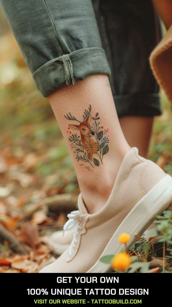 deer small tattoo for female