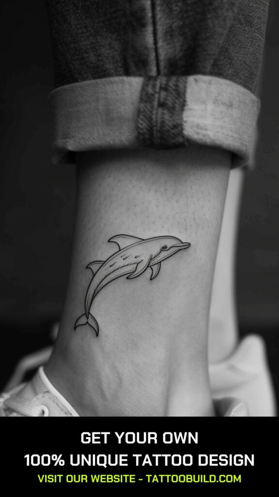 line work dolphin tattoos for females