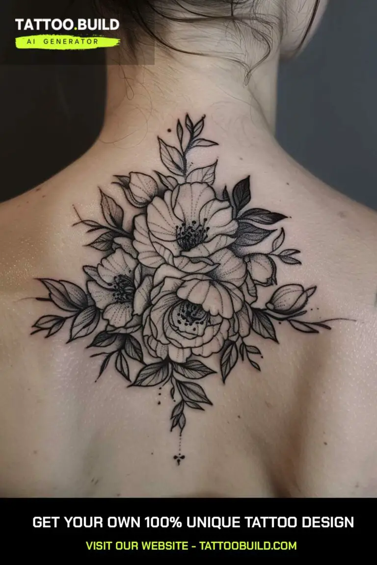 back neck tattoos women rose