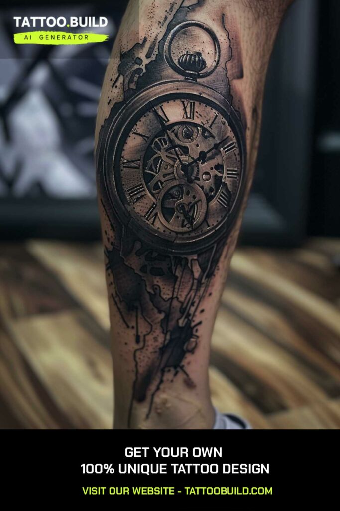Stunning Clock Tattoo Idea