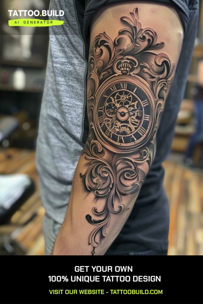 Epic Clock Tattoo Design